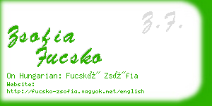 zsofia fucsko business card